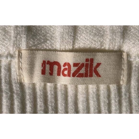Mazik Off-the-Shoulder Gold Button Embellished Sleeve Cream Sweater Small - Picture 5 of 6
